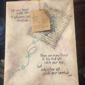 Expressions Mixed Media Art with Blue and Cream Accents